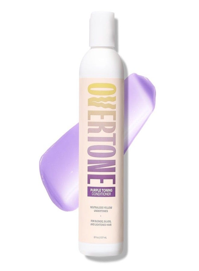oVertone Haircare Purple Toning Conditioner - Neutralizes Brassiness for Blonde & Platinum Hair - Deeply Hydrating Formula with Shea Butter & Coconut Oil - Vegan, Cruelty-Free, Paraben-Free - 8 oz - Image 1